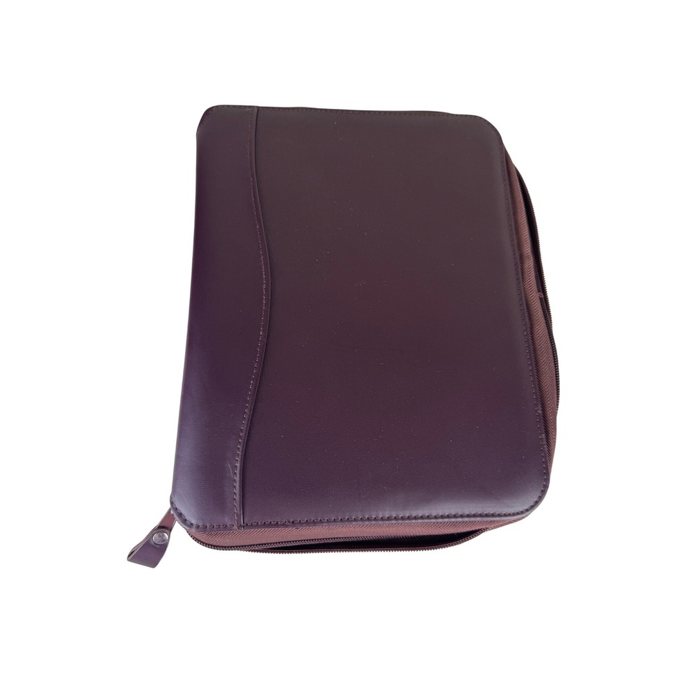 Franklin Covey Brown Leather Zip Around 7 Ring Planner Binder Item 21222